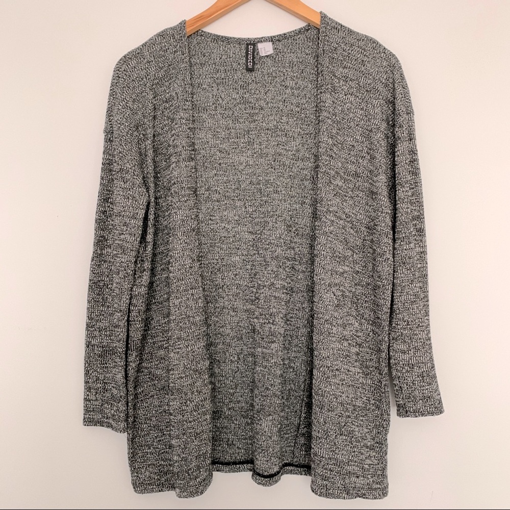 Fall Winter Casual Comfy Basics Long Open Cardigan Sweater in Heather Grey (XS)